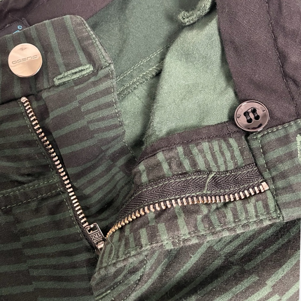 Vintage Y2K Custo Barcelona distressed low rise chino maxi skirt green stripe XS - Picture 8 of 10